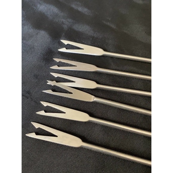 Vintage Set of 6 Fondue Forks Stainless Steel - Picture 6 of 6